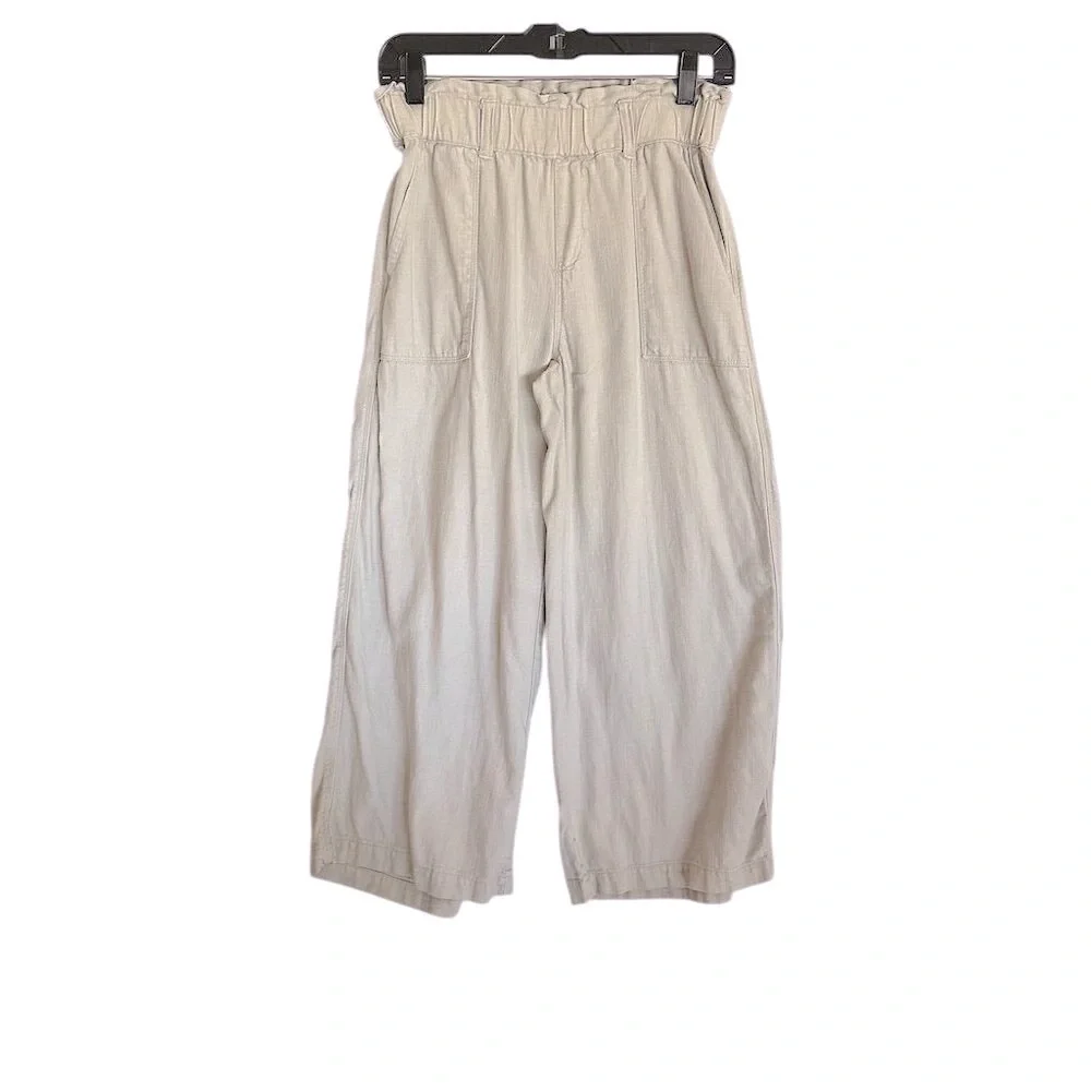BLANKNYC Women's XS cream Linen Pants Casual‎ Elastic Waist - Picture 2 of 9